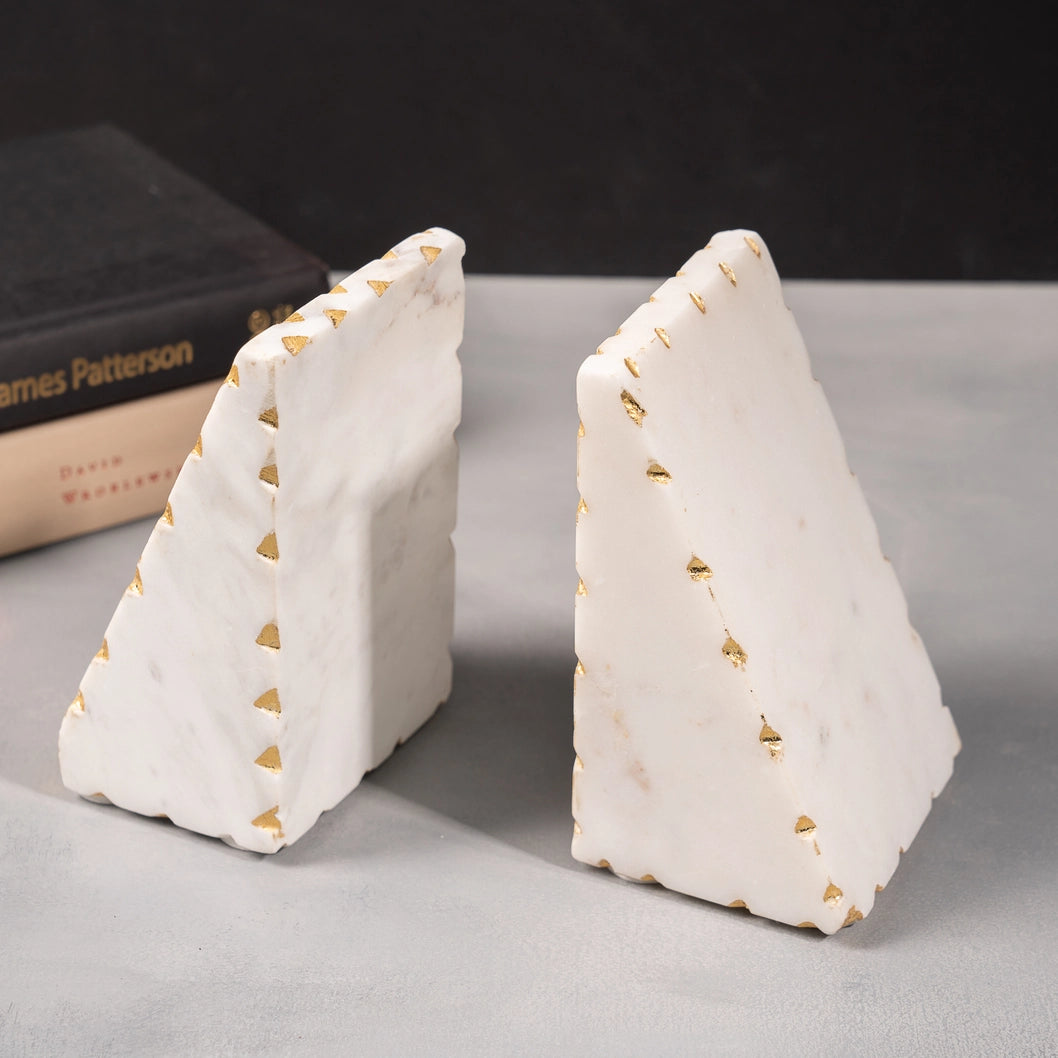 Gold Border Triangle Bookends