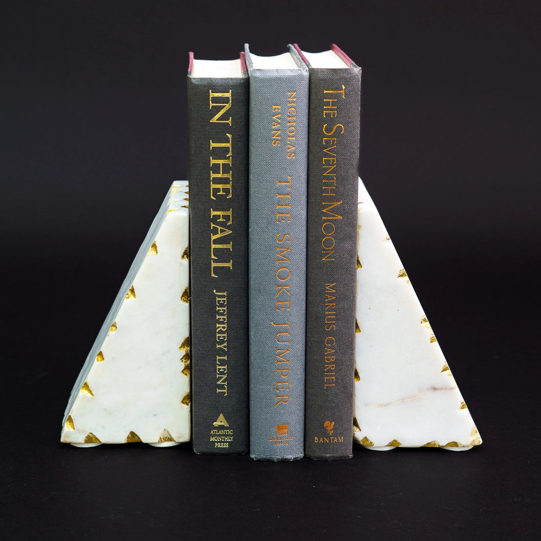 Gold Border Triangle Bookends