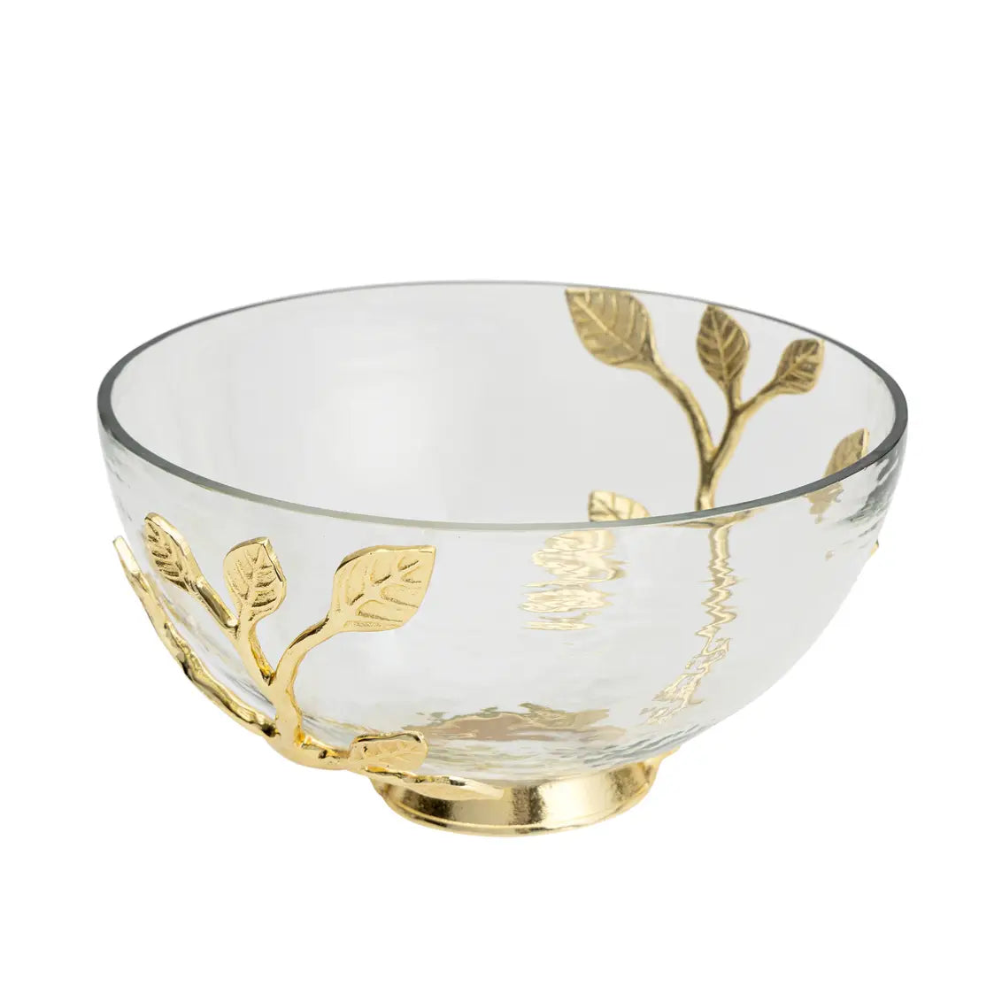 Glass Bowl with Metal Base