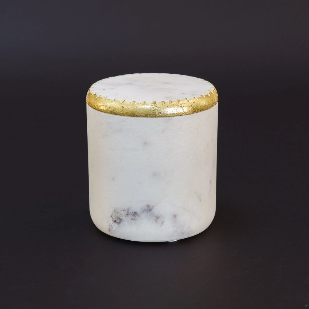 Elegant Gold-Topped Marble Jar