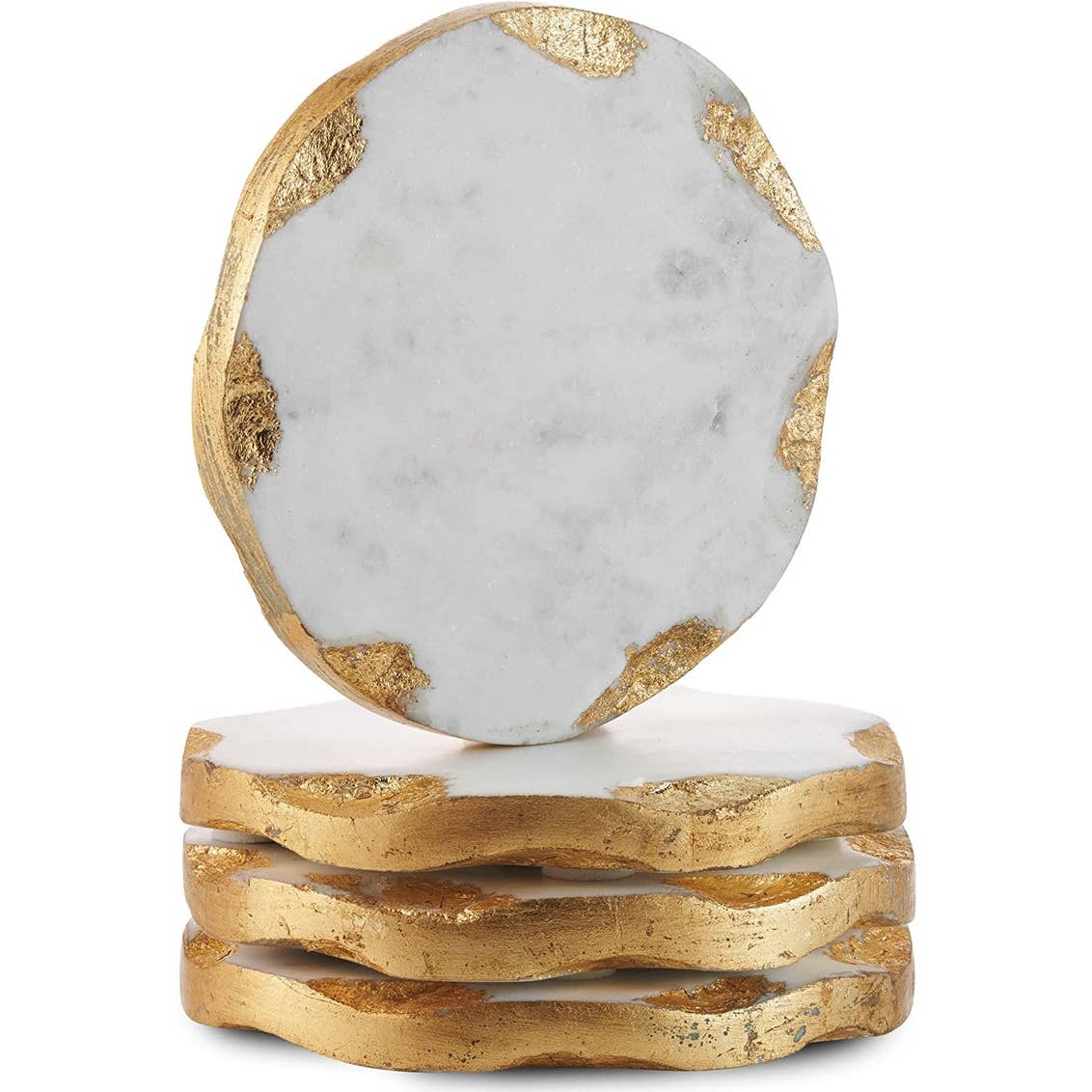 Marble Coasters Gold Edge