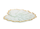 Glass Leaf Dish with Gold Rim