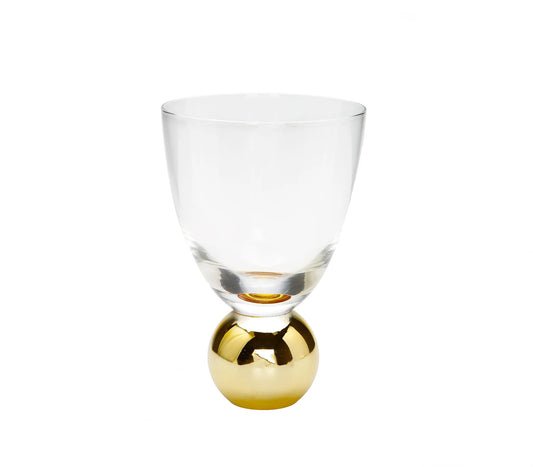 Set of 6 Small Glasses on Gold Ball Pedestal