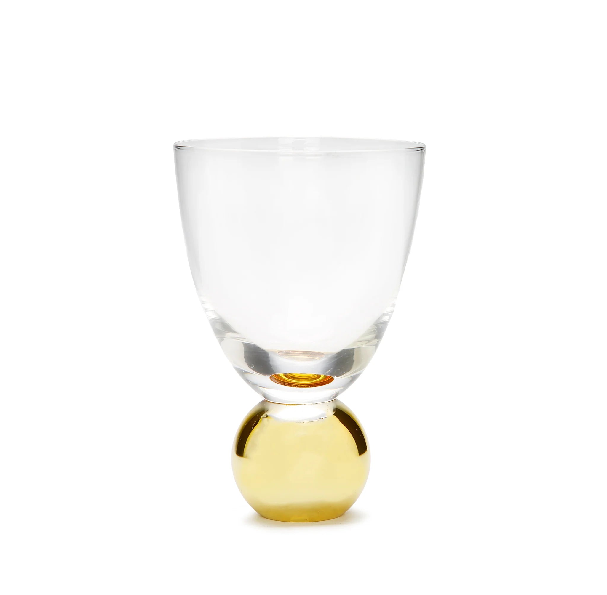 Set of 6 Small Glasses on Gold Ball Pedestal
